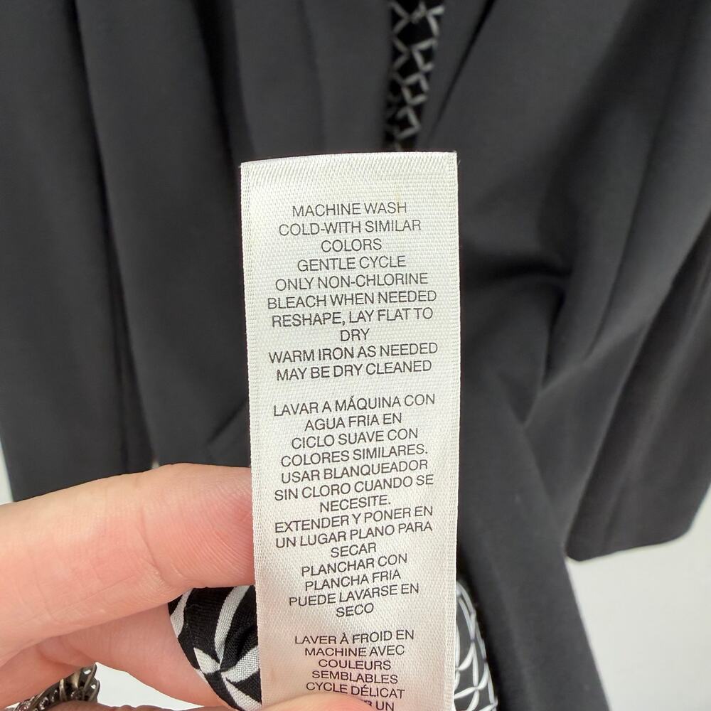 Chico’s Sz 0 Black Professional Workwear Layering Minimal Longline Blazer Jacket - Picture 13 of 15